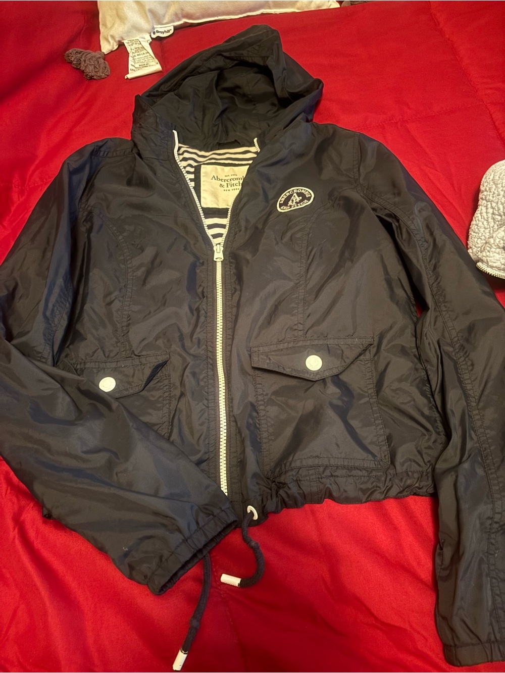 Abercrombie & Fitch Y2K navy windbreaker